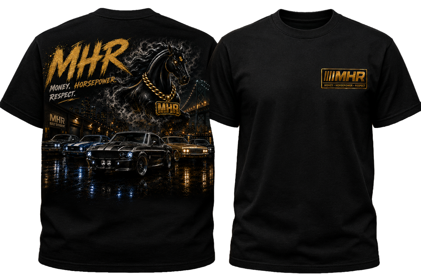 MHR TEE - BLACK/GOLD