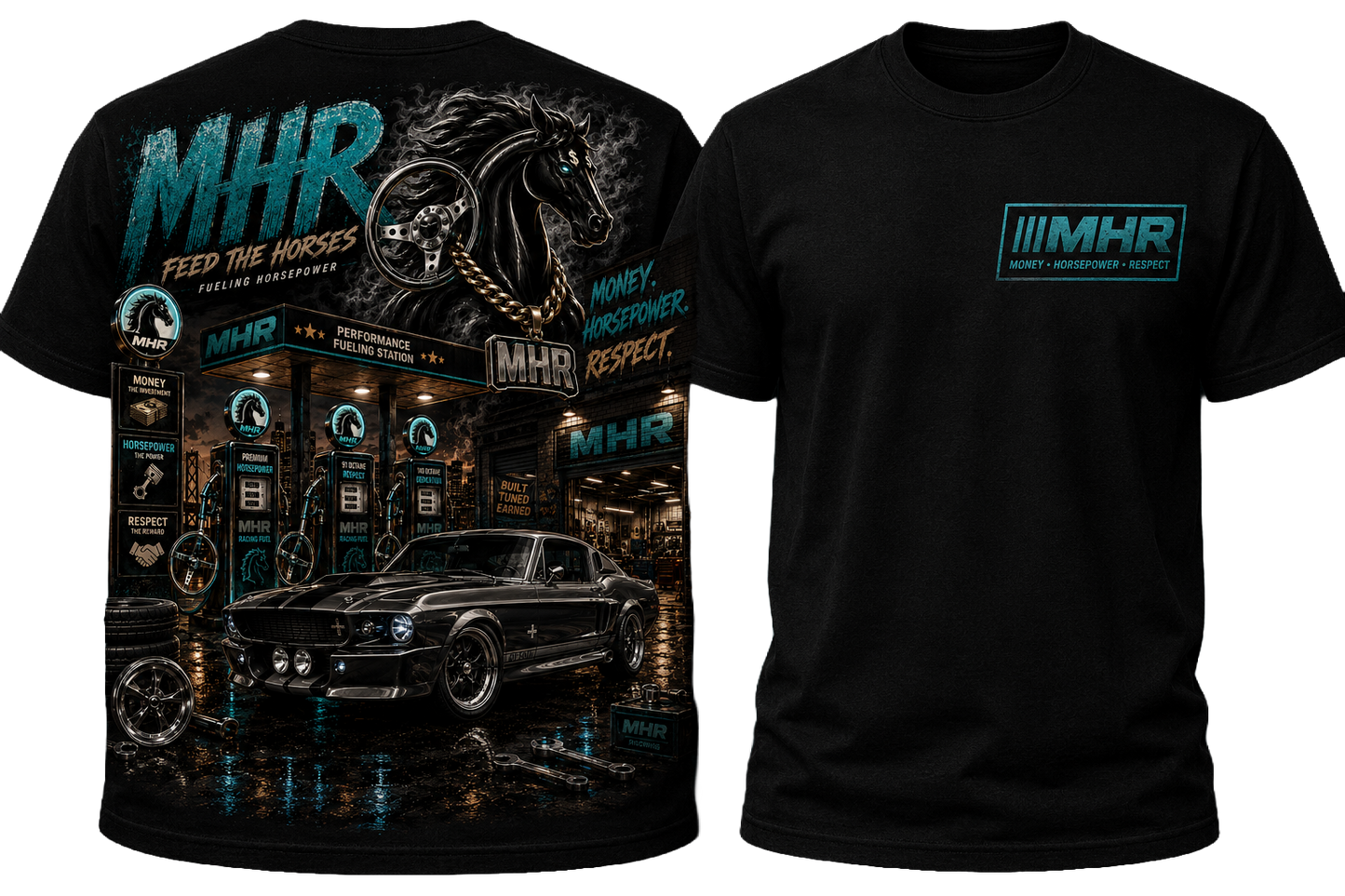 MHR TEE - BLACK/TEAL